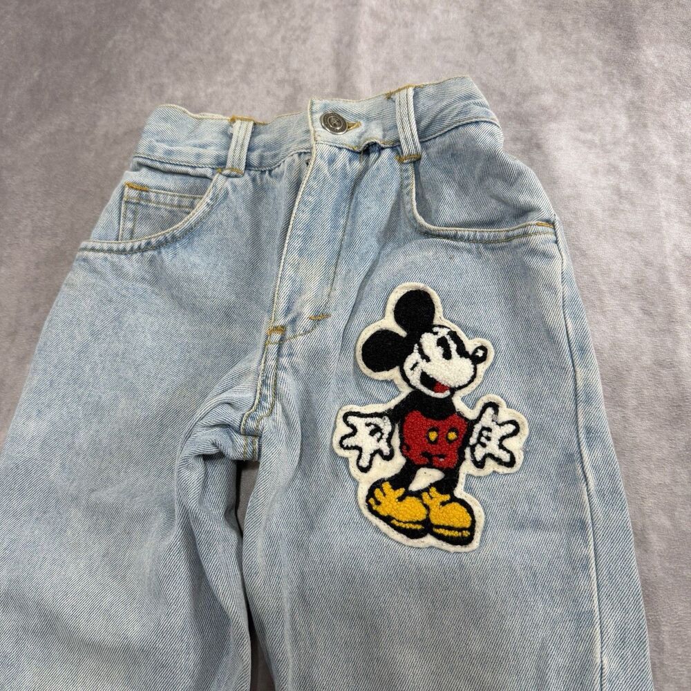 Vintage Mickey For Kids Jeans Size 4T Disney Mickey Mouse Patch 90s